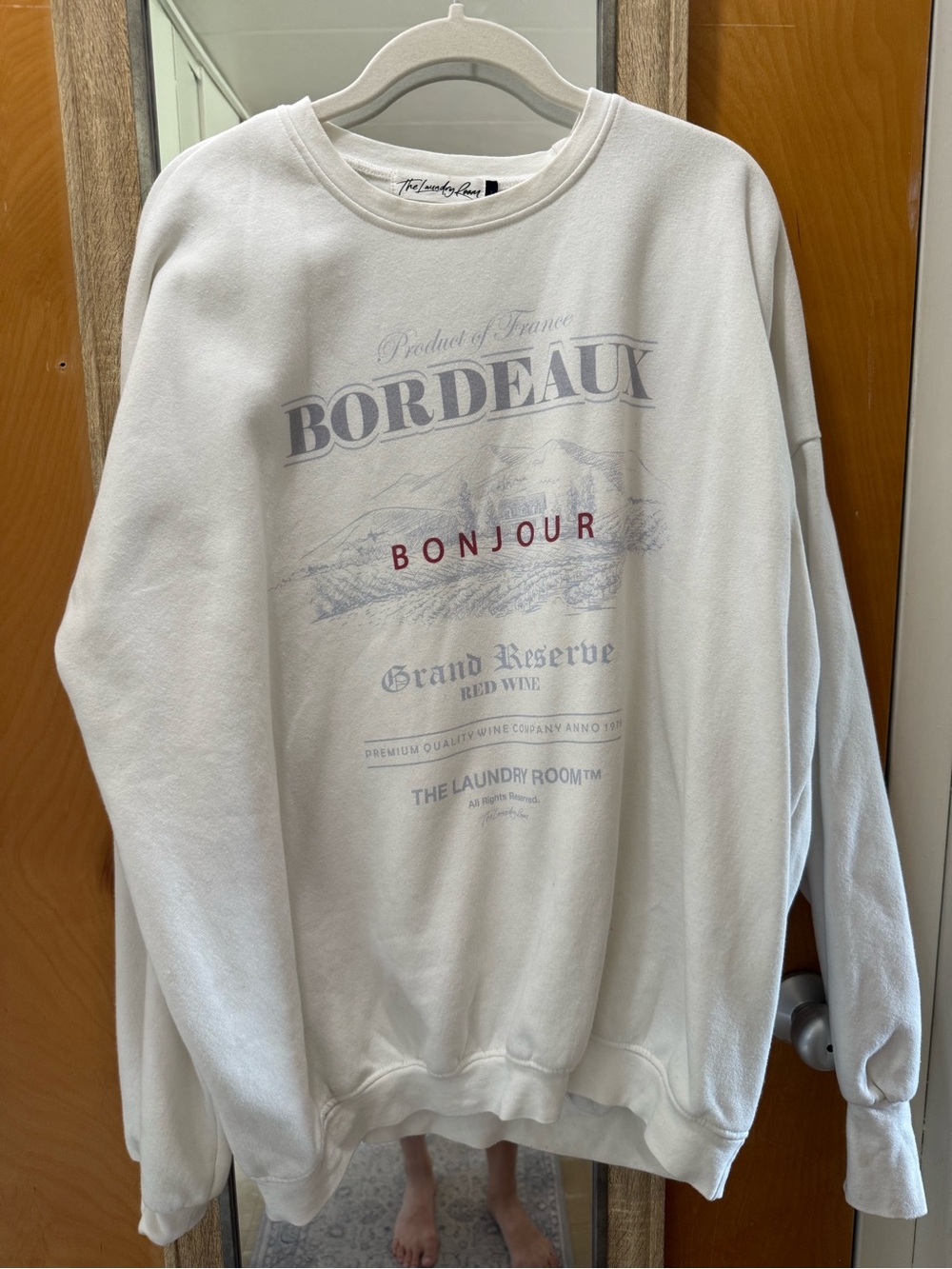 The Laundry Room Bordeaux Bonjour Crewneck Sweatshirt - Cream
